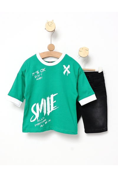 MiniKids Καλοκαιρινό πράσινο κοστούμι Smile Relax 110 (4-5 ετών)