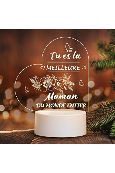 Other 3D LED Night Light for Mom - Acrylic Gift, Warm Light, USB Powered, 14x...