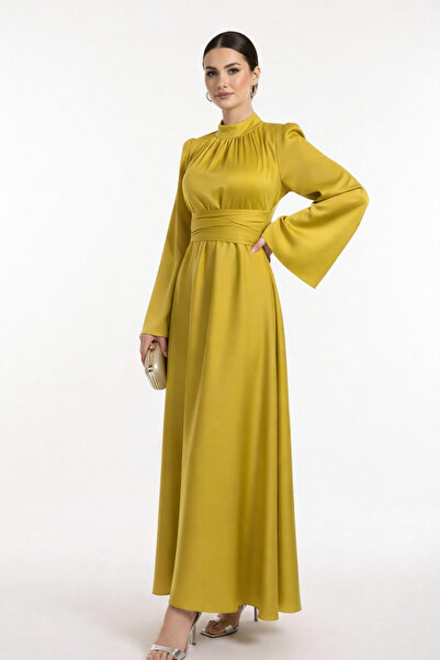 PERADO Spanish Sleeve Cross Tie Dress Evening Dress Oil Green