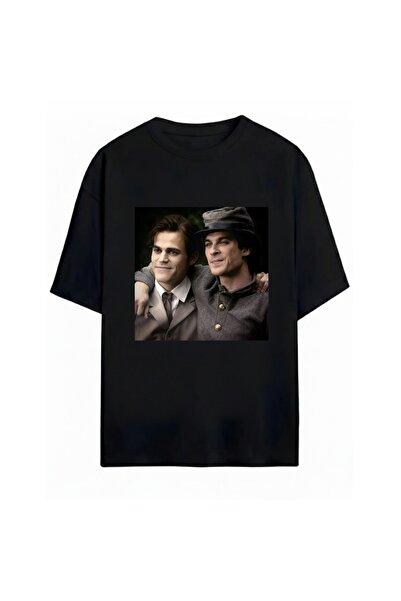 SVART WEAR Tricou oversize unisex cu imprimeu The Vampire Diaries