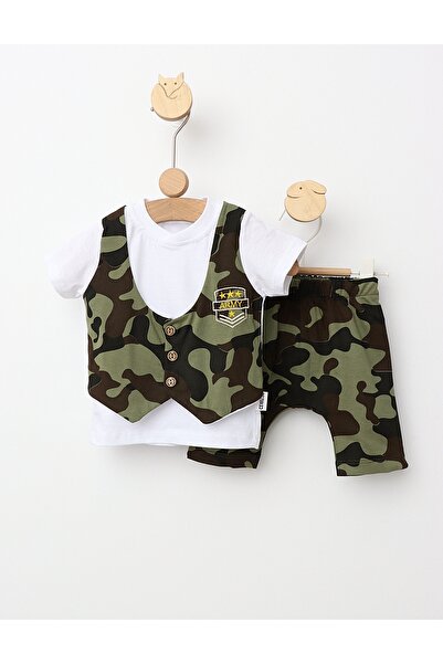 MiniKids Costumas de vara Army Boy camuflaj 86 (12-18 luni)