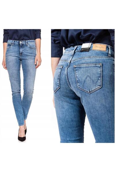 WRANGLER Blugi de damă, Wrangler, bumbac, lungime normală, fermoar, 5 buzunar...