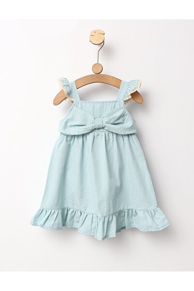 MiniKids Рокля Анабел с панделка тюркоазена модел 122 (6-7 години)