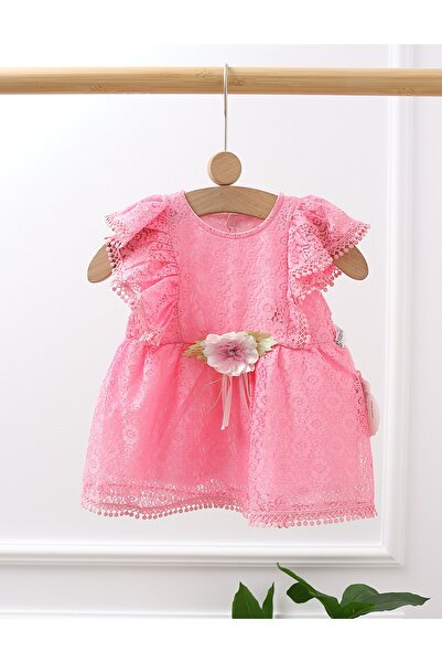 MiniKids Рокля ANA с брошка, розова, модел 86 (12-18 месеца)