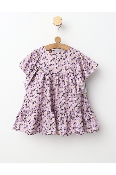 MiniKids Rochita de vara maneci bufante model cu mov 110 (4-5 ani)