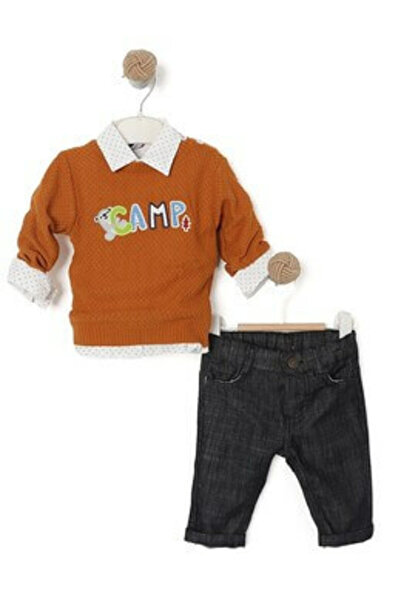 MiniKids LET'S CAMP 3-piece set brown model 74 (6-9 months)