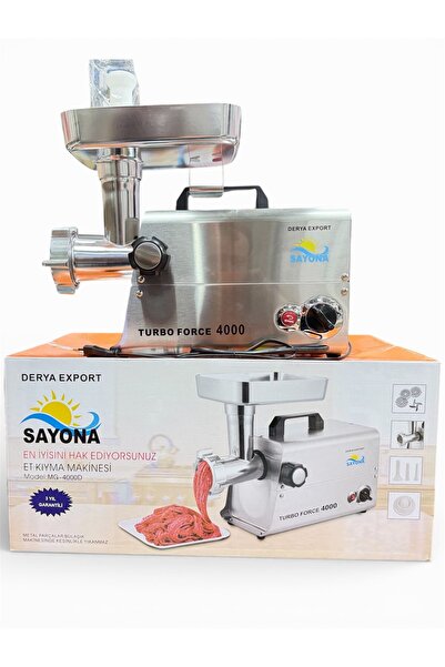 SAYONA Turbo Force 4000 Et Kıyma Makinesi MG-4000D Güçlü Motor Metal Gövde Reverse Fonksiyon