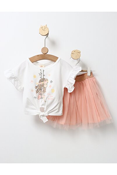 MiniKids Set 2 piese Live your freedom alb-corai 122 (6-7 ani)