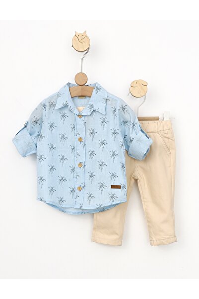 MiniKids Κομψό σετ 2 τεμαχίων Palmier μπλε-κρεμ 86 (12-18 μηνών)