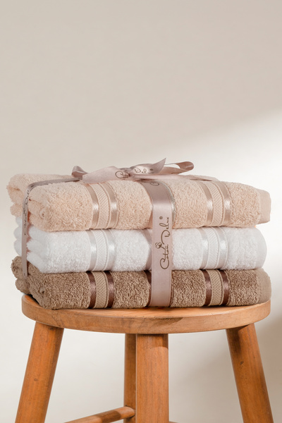 Coton Delux Set de prosoape Pera, 3 piese, bumbac 100% |   Prosop de baie |  ...