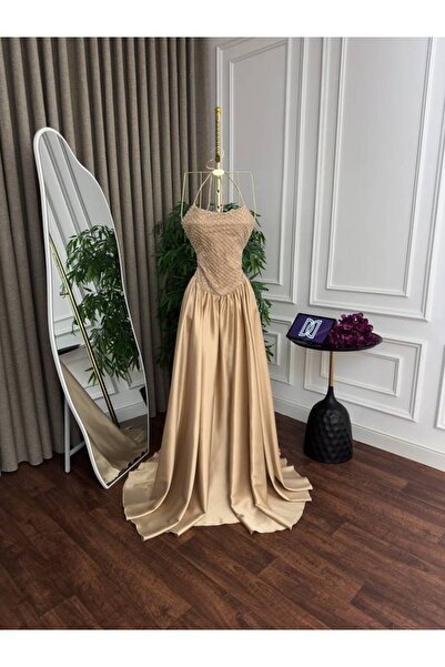 ranin Evening dress, bodice with taffeta embroidery, flared skirt