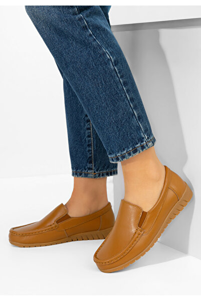 B T Shoes Women's Leather loafers Panoma camel