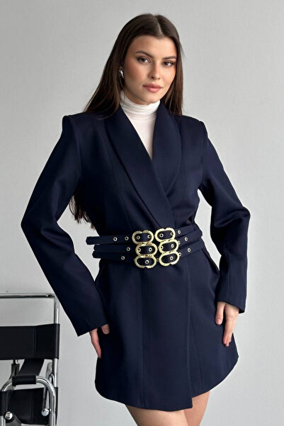 spirituel Women's Blazer Jacket Stylish Double-Breasted Collar Padded Jacket ...