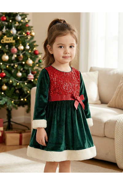 MiniKids Rochita ErayKids catifelata verde 110 (4-5 ani)