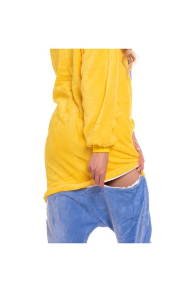 Other Costum salopetă Kigurumi model Minion — Pijama întreagă galbenă pentru adulți, Onesie XL