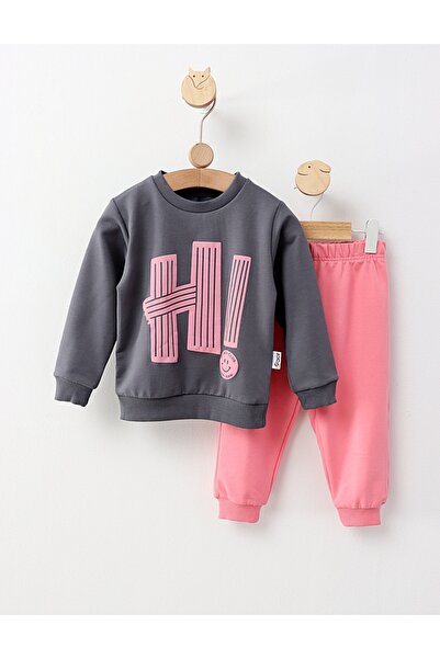 MiniKids Compleu Happy Team, model gri inchis-roz 104 (3-4 ani)