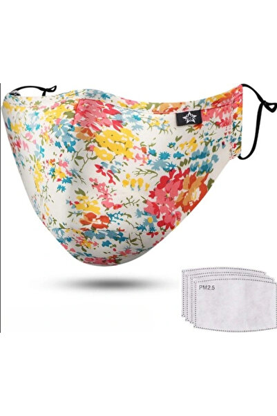 Other Cotton Protective Mask - Floral Pattern, Reusable, Valve, Universal Siz...