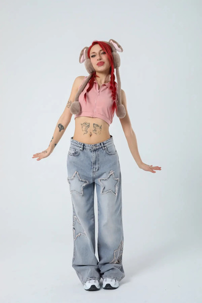 DAĞON'S Star Patched Baggy Jeans