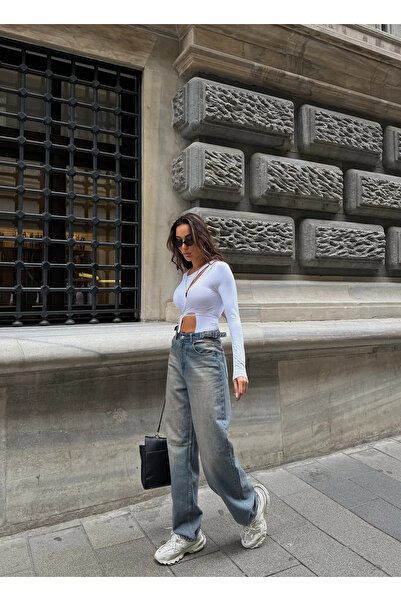 DAĞON'S Blugi cu balon și cataramă la talie