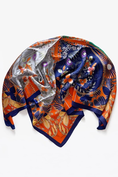 CHARMLUCKY Colorful Patterned Shawl 90X90