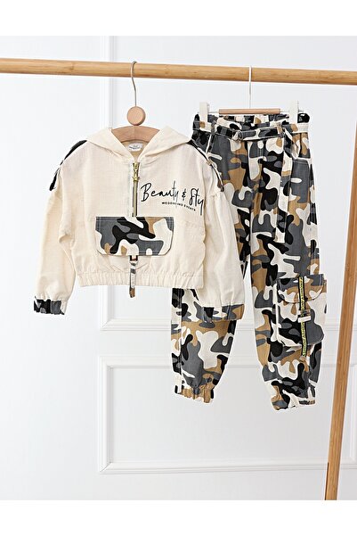 MiniKids Set Beauty Style Crop Top Army cu gri 152 (11-12 ani)