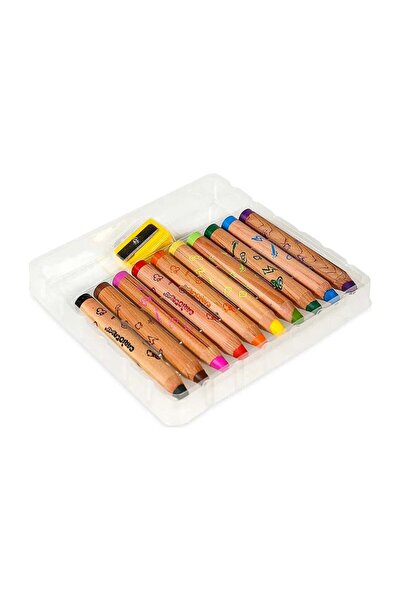 NW NessiWorld Baby "3 in 1" Wooden Crayons Set of 10
