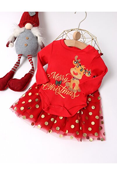 MiniKids Merry Christmas Bodysuit + Skirt Set Red 92 (18-24 months)