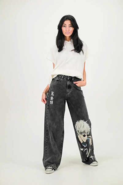 DAĞON'S Anime Printed Washable Baggy Jeans