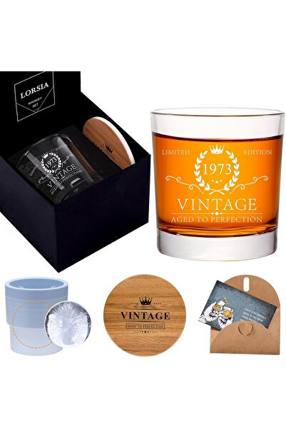 Other Vintage 1973 Engraved Whiskey Glass Gift Set - Lead Free Crystal, 325 m...