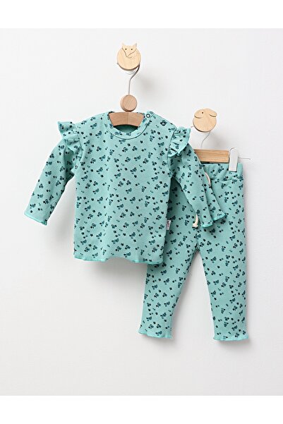 MiniKids Στολή Lovely Flowers, πράσινη 92 (18-24 μηνών)