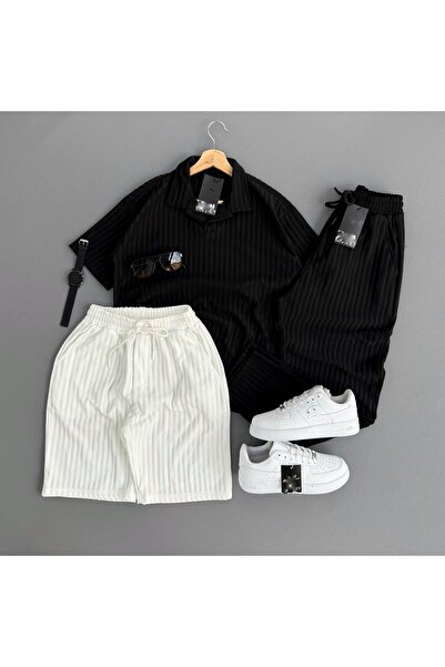 Combineman35 Lycra Ottoman Fabric 3-Piece Set Tshirt - Shorts - Sweatpants