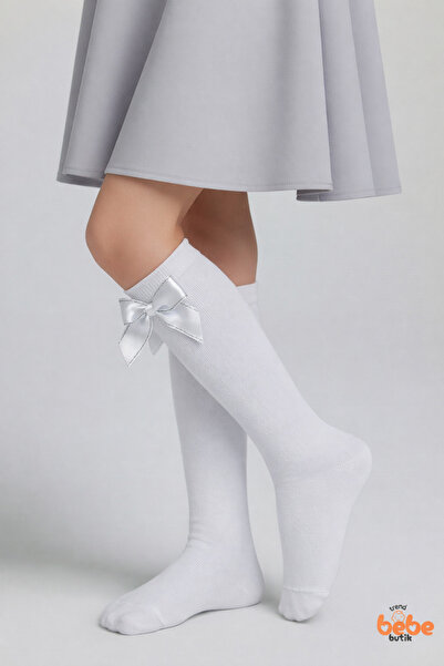 Trend Bebe Butik Детски безшевни дълги чорапи до коляното с пайети, сатенена ...