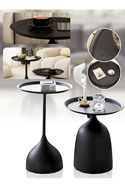 REBECCA HOME Two-piece Coffee Table - Nordic Metal Round Side Tables (Set of 2)