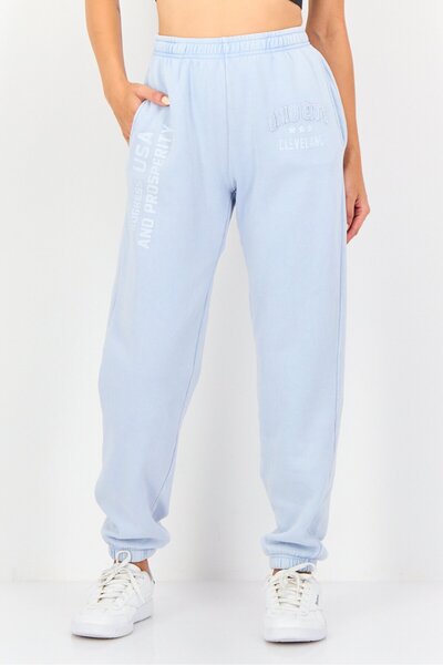 Don't Call Me Jennyfer Women Regular Fit Graphic Print Jogger Pants, Sky Blue