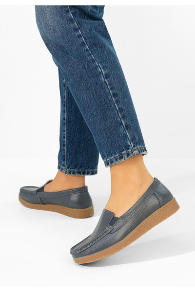 B T Shoes Nerida grey genuine Leather loafers