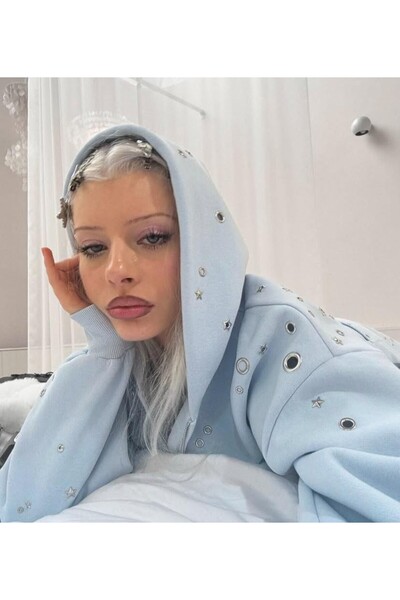 DAĞON'S Stellar Pink Metal Detailed Oversize Tracksuit Set