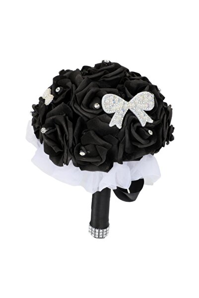 Other Artificial Bridal Bouquet - Silk Roses and Crystals - Wedding Decoratio...