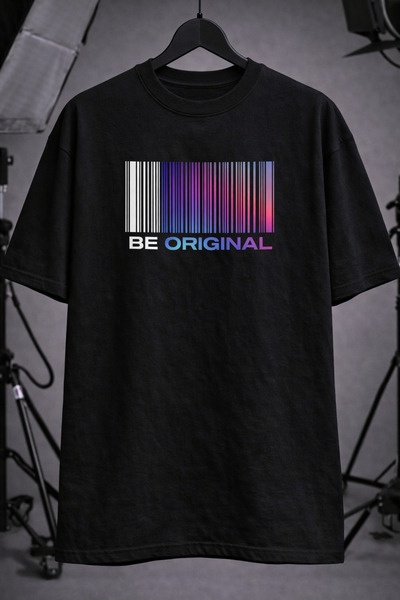 cc collection Unisex Oversize Be Original Printed Black T-Shirt