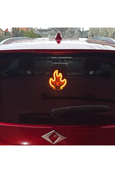3dbaydesign Araç içi neon led ışıklı dekor ATEŞ (Alev) (12 volt vantuzlu AMBE...