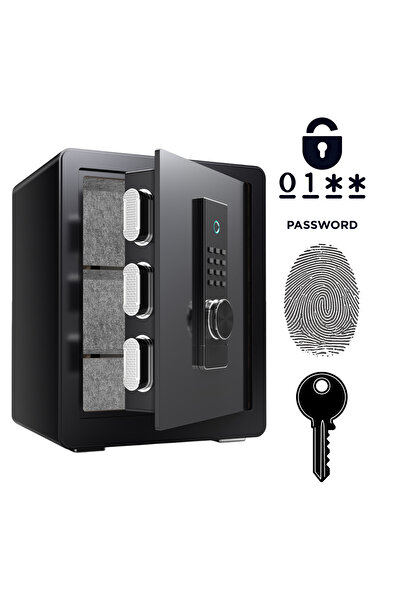 Other Biometric Home Safe, Armored with and Code - Steel, 45x38x30 cm, Black