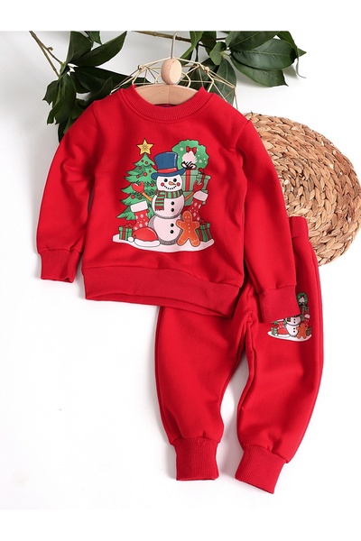 MiniKids Costumas plusat SnowMan & Gifts rosu 122 (6-7 ani)