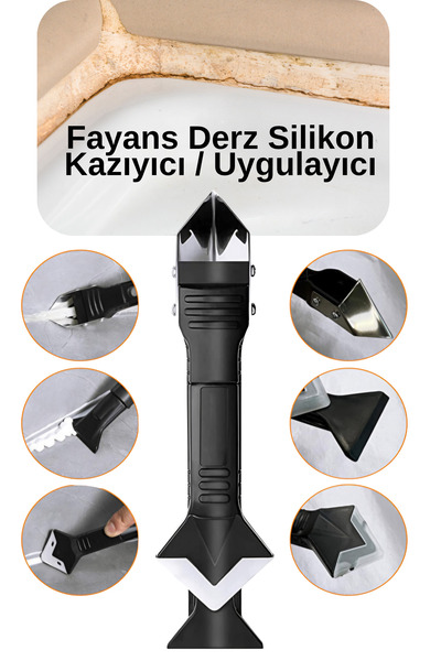 Shopura Fayans Derz Silikon Kazıyıcı Sıyırıcı Ve Uygulayıcı Aparat Silikon Ka...