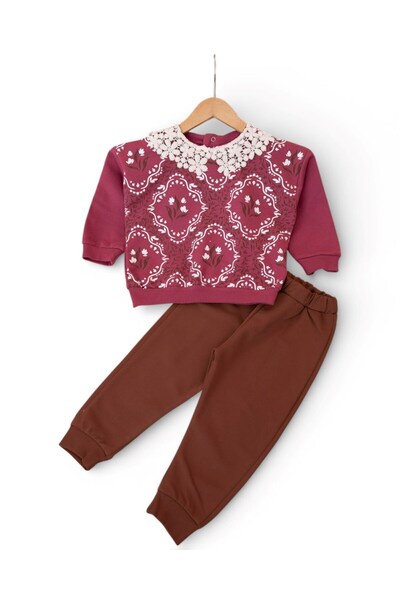 Egelite طقم بدلة رياضية أنيقة للفتيات بنمط عتيق موسمي وياقة بيبي، مناسب لعمر ...