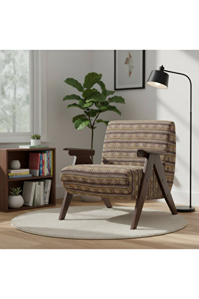 Ebticar كرسي فاخر بني اللون - خشب طبيعي وراحة مثالية