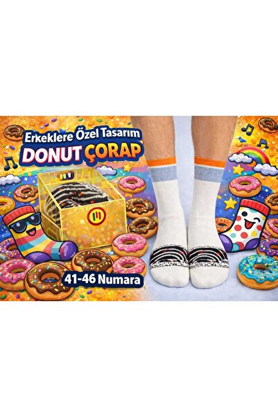 Funnysocksonline Donut Tasarımlı Çorap – Özel Donut Ambalajlı
