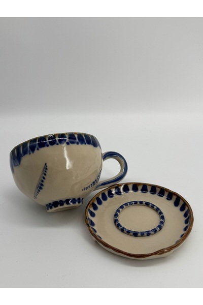 Atelier Upra El Yapımı Stoneware Seramik Çay Kahve Fincan ve Tabağı