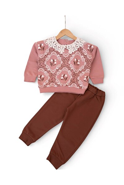 Egelite Set de trening elegant pentru fetițe, cu guler, cu model antic, sezon...