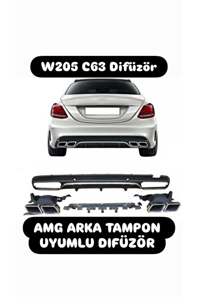 Bosch Mercedes C200 AMG ARKA TAMPON uyumlu c63 difüzör