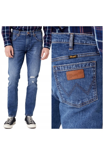 WRANGLER Blugi bărbătești, Wrangler, Larston, lungime normală, bumbac, fermoa...