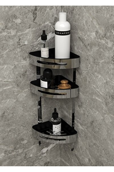 jbox Banyo 3' lü Köşe Rafı